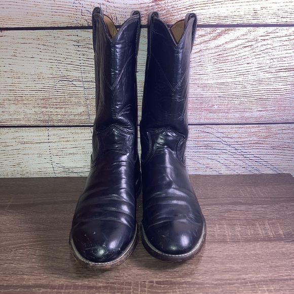 Womens Vintage Black Justin Boots Roper Size 6.5C (Wide) - Picture 2 of 12